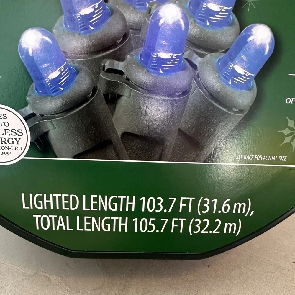 500 Blue Dome LED Lights 103.7 ft. Lighted Length Green Wire Indoor/Outdoor